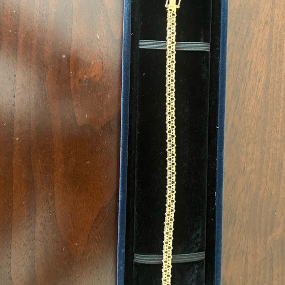 Brand new multi color natural stones with 18k rose gold setting, 18cm - Picture 3 of 6